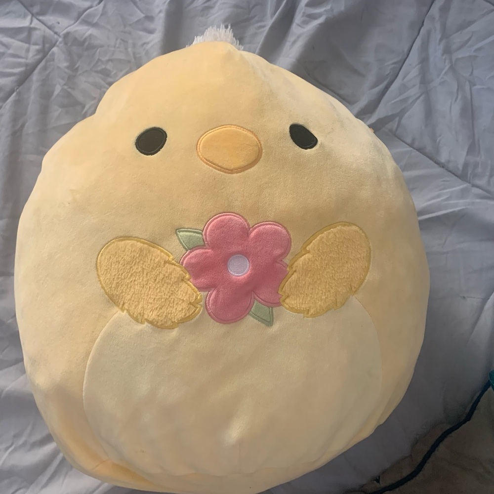 Squishmallows Yellow Chick with Pink Flower